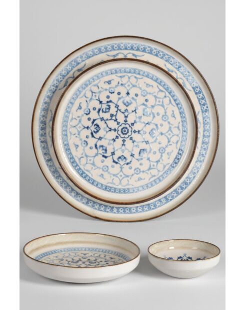 Dinerset van blauw porselein - 24 stuks
