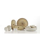 Set da colazione in porcellana con motivo mandala marrone - 14 pezzi