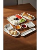 Veelkleurige porseleinen ontbijtset - 29 stuks