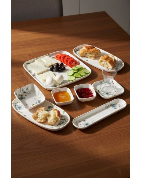 Set da colazione in porcellana multicolore - 29 pezzi