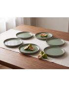 Set di 6 piatti in terracotta verde foresta REED - 21 x 21 x 2,5 cm