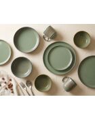 Set di 6 piatti in terracotta verde foresta REED - 21 x 21 x 2,5 cm