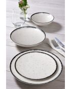 Set de vajilla Bone China de porcelana blanca/negra, 24 piezas