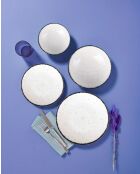 Set de vajilla Bone China de porcelana blanca/negra, 24 piezas