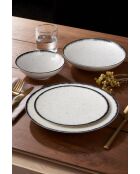 Set de vajilla Bone China de porcelana blanca/negra, 24 piezas