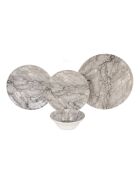 Set de vajilla Vein de gres cerámico negro, 24 piezas