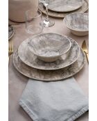 Set de vajilla Vein de gres cerámico negro, 24 piezas