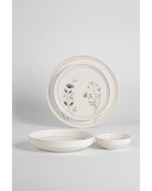 Set de vajilla de porcelana blanca - 24 piezas