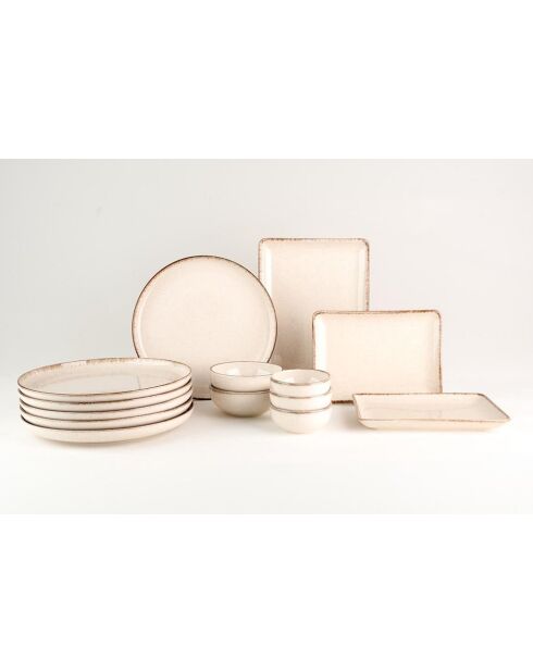 Set da colazione in porcellana Cinnamon - 14 pezzi