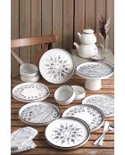 Set da colazione in ceramica bianco/nero - 11 pezzi