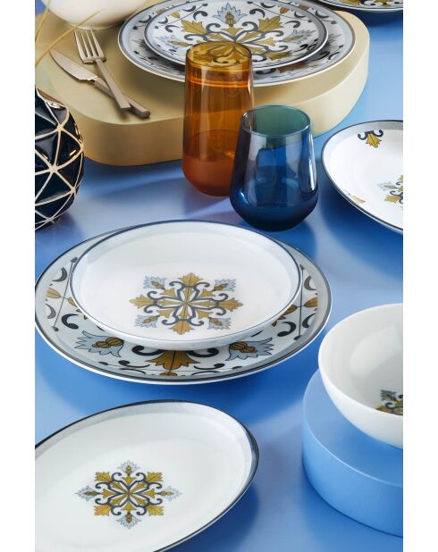 Servizio da tavola in porcellana multicolore Bone China - 26 pezzi