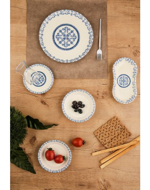 Set da colazione in porcellana blu/bianca - 26 pezzi