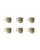 Set di 6 tazze in terracotta verde foresta REED - 20 cl