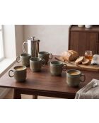 Set di 6 tazze in terracotta verde foresta REED - 20 cl
