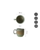 Set di 6 tazze in terracotta verde foresta REED - 20 cl