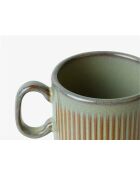 Set di 6 tazze in terracotta verde foresta REED - 20 cl