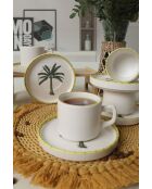 Set da tè in terracotta bianca - 12 pezzi