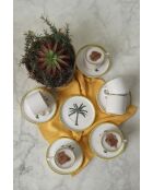 Set da tè in terracotta bianca - 12 pezzi