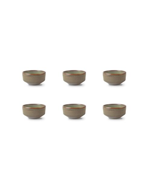 Set di 6 ciotole in terracotta verde foresta REED - 25 cl