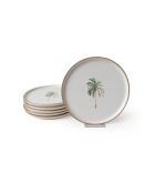 Set di 6 piatti da dessert in terracotta bianca opaca - 22 cm