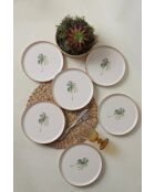 Set di 6 piatti da dessert in terracotta bianca opaca - 22 cm