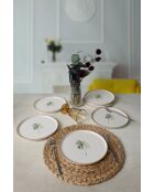 Set di 6 piatti da dessert in terracotta bianca opaca - 22 cm
