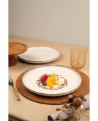 Set di 4 piatti in porcellana multicolore - 24 x 24 x 2,5 cm