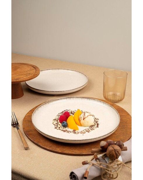 Set di 4 piatti in porcellana multicolore - 24 x 24 x 2,5 cm