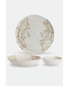 Set de vajilla de porcelana dorada - 24 piezas