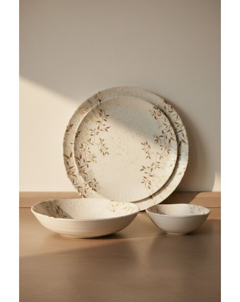 Set de vajilla de porcelana dorada - 24 piezas