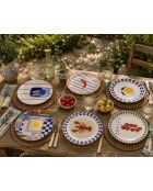 Set di 6 piatti da dessert in gres ceramico Austral multicolore - 19,3 x 19,3 x 2 cm