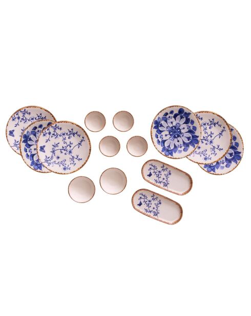 Set da colazione in porcellana blu - 14 pezzi