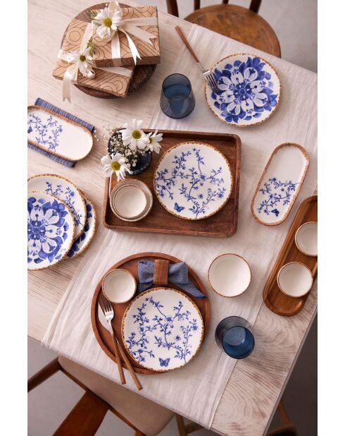 Set da colazione in porcellana blu - 14 pezzi