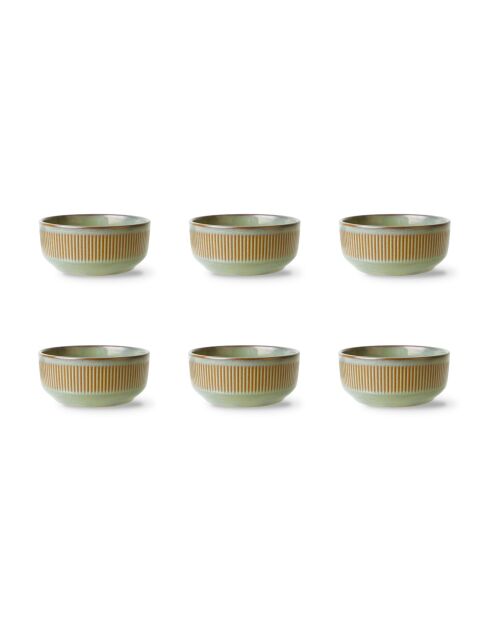 Set di 6 ciotole in terracotta verde foresta REED - 70 cl
