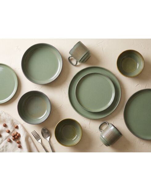 Set di 6 ciotole in terracotta verde foresta REED - 70 cl