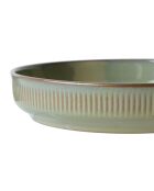 Lot de 6 assiettes creuses REED en faïence vert forêt - 22.5 x 22.5 x 4.5 cm