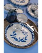 Set da colazione in porcellana crema/blu - 14 pezzi