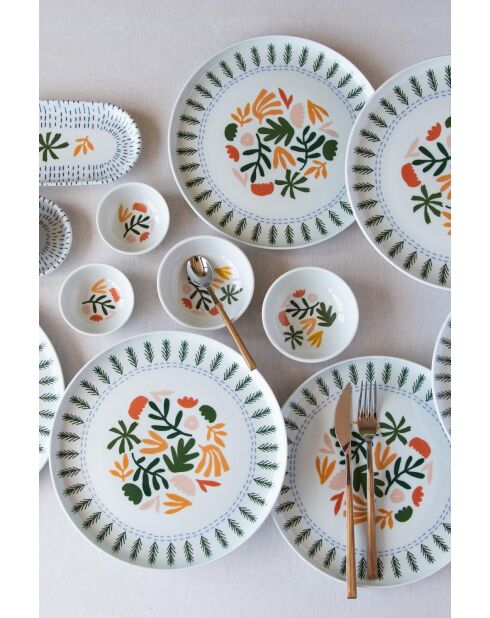 Set da colazione in porcellana multicolore - 14 pezzi
