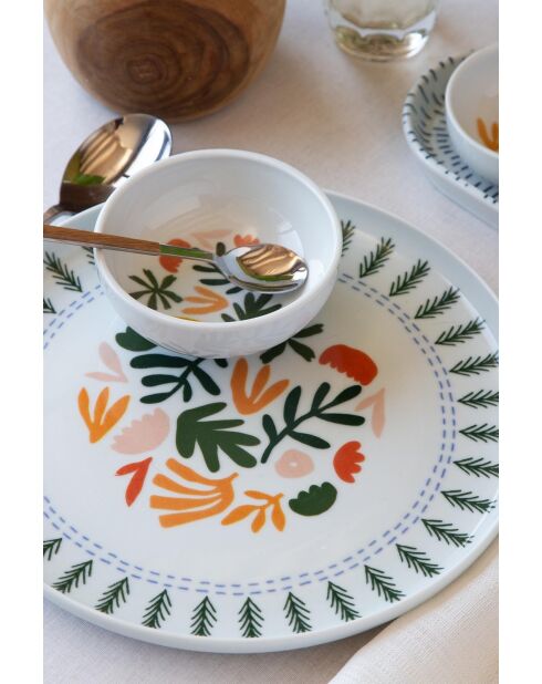 Set da colazione in porcellana multicolore - 14 pezzi