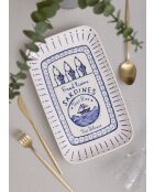 Piatto da portata in ceramica con motivo sarde blu - 31 x 20 x 1 cm