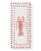 Piatto da portata in ceramica con motivo aragosta multicolore - 35 x 16 x 1 cm