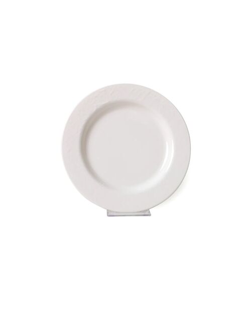 Lot de 6 assiettes à dessert en faïence blanches - 22 cm