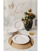 Set di 6 piatti da dessert in terracotta bianca - 22 cm