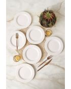 Set di 6 piatti da dessert in terracotta bianca - 22 cm