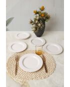 Set di 6 piatti da dessert in terracotta bianca - 22 cm