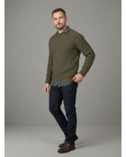 Pull col roulotté en maille perlée Hugo vert kaki