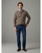 Pull col tunisien en laine Christophe beige