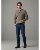 Pull col tunisien en laine Christophe beige