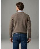 Pull col tunisien en laine Christophe beige