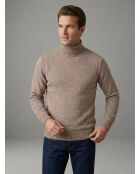 Jersey Philippe de cuello alto de lana beige
